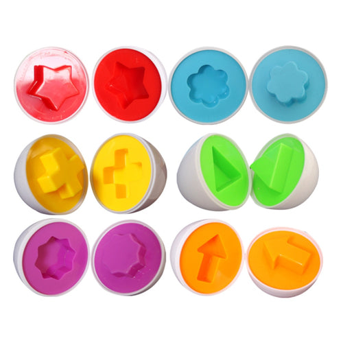 6PCS Capsule Egg Shape Smart Matching Pairings Educational Study Baby Kid Toy Baby Children Study Color Shape Match Toy